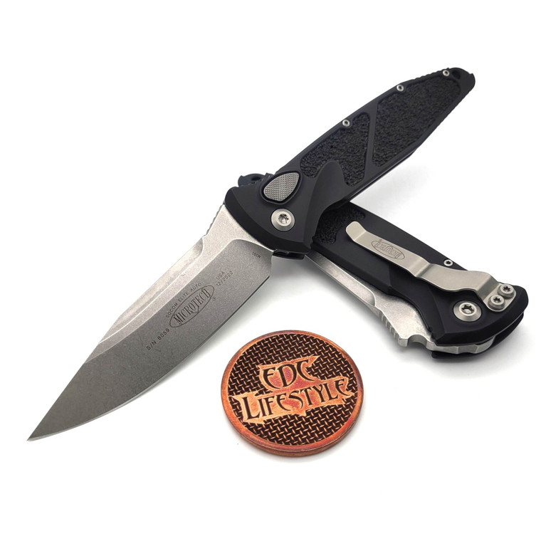 Microtech Socom 160A-10 Black Single Edge Auto Stonewash