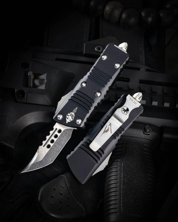 Microtech Troodon Mini 819-10S Hellhound Tanto Edge Stonewash