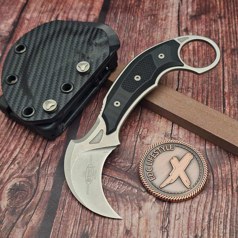 Microtech Iconic Fixed Blade Right Hand Carry Stonewash - Preowned 118-10R-PO-372 by EDC Lifestyle