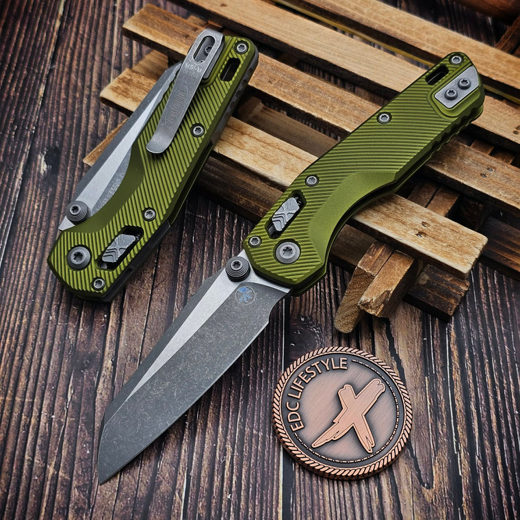 Microtech MSI Mini OD Green Fluted Aluminum 3.18