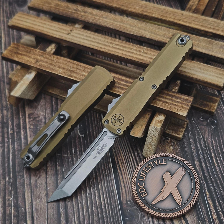 Microtech UTX-70 Gen IV Tan 2.5" T/E Stonewash 11494-10TA by EDC Lifestyle