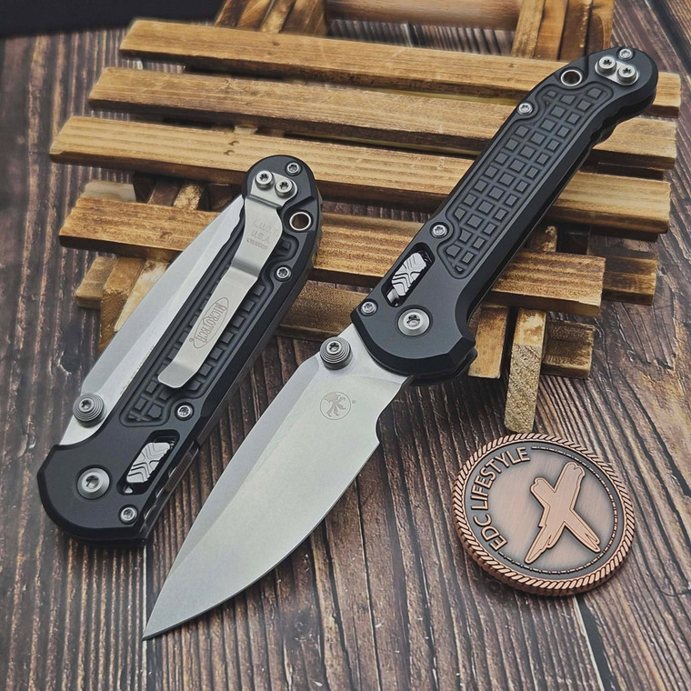 Microtech LUDT Ram-Lok Black Frag 3.40" Clip Point Stonewash 1135RL-10FR By Edc Lifestyle