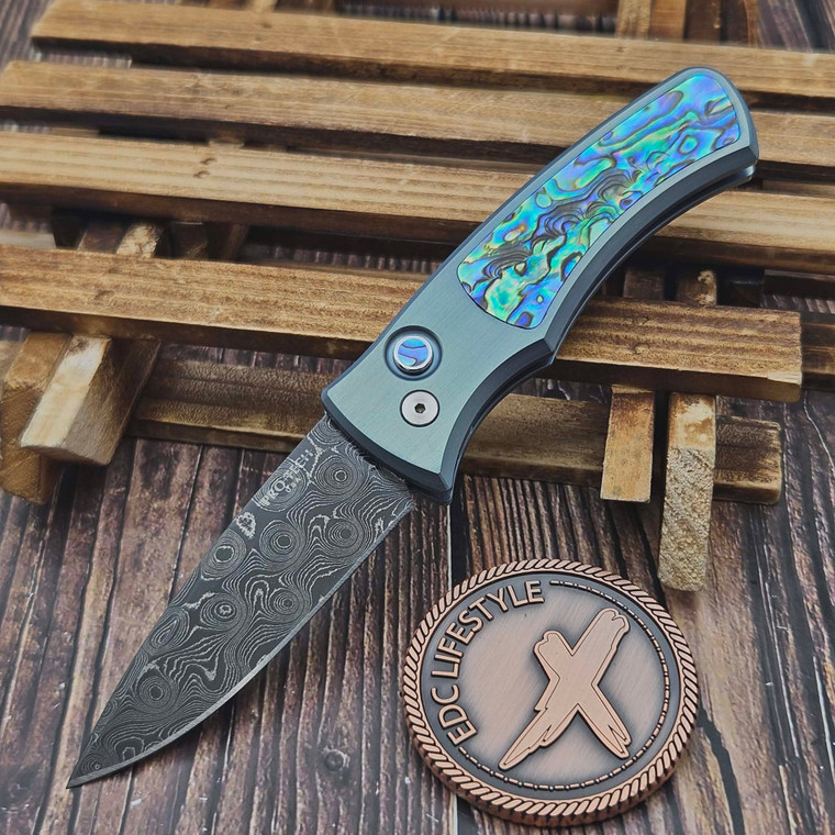 Pro-Tech Knives 2026 Duke Custom 005 Seafoam Green Titanium Handle