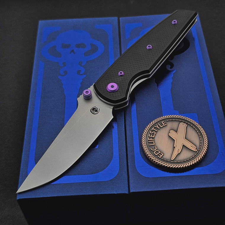 Chaves Jake McCoy Disciple Street Black Knurled Aluminum 154CM Stonewash Purple Ti HW