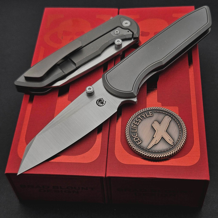 Chaves Brad Blount Integral Arrestor 229 Stonewash Titanium Belt Finish M390 Machine Finish Stainless HW