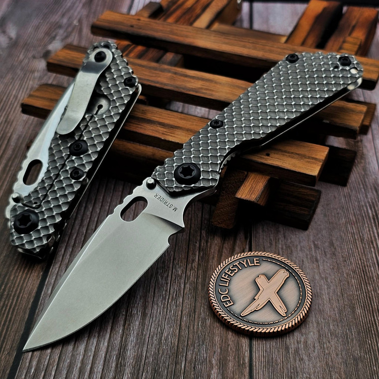 Strider SNG Titanium DGG Double Gunner Grip 3.5" Drop Point