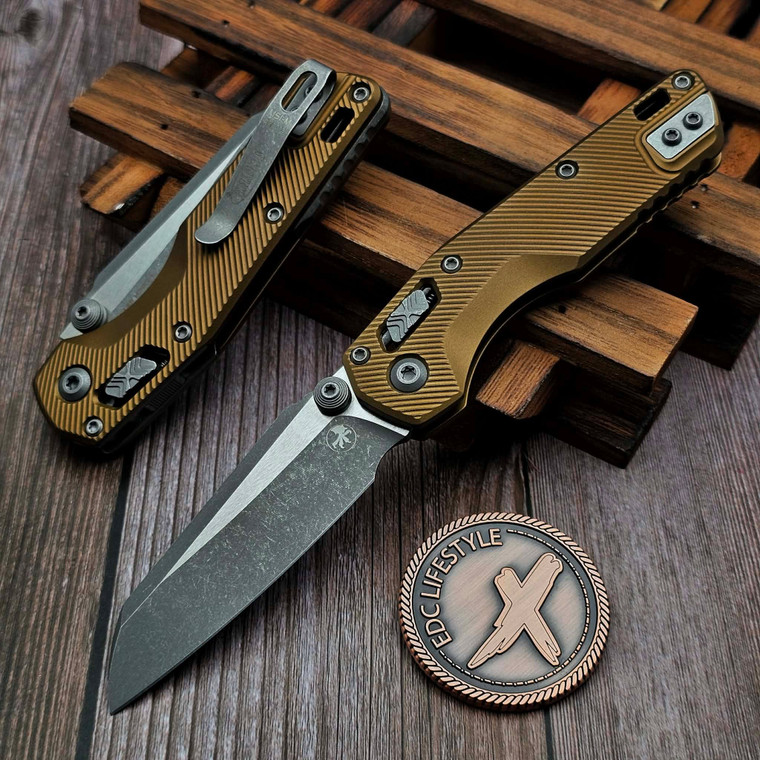 Microtech MSI Ram-Lok Mini Tan Aluminum Fluted 3.10" S/E Apocalyptic 210M-10APFLTA By Edc Lifestyle