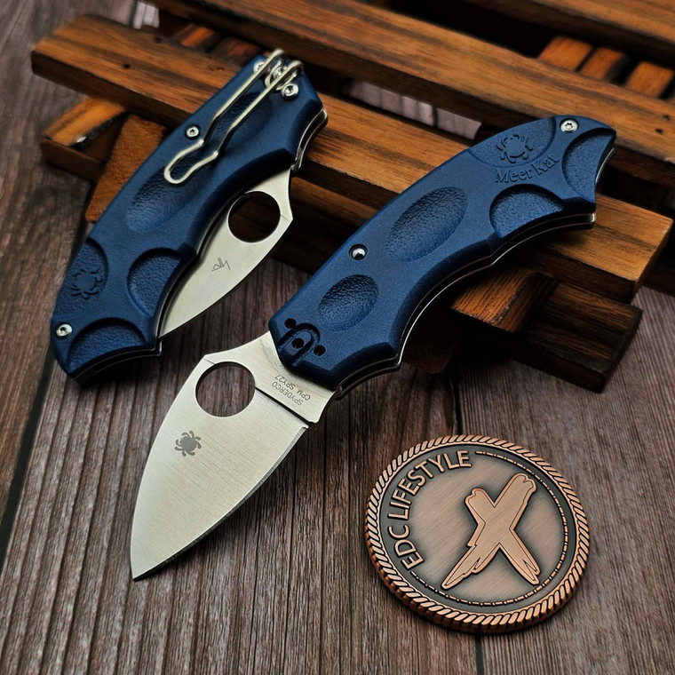 Spyderco Meerkat Cobalt Blue FRN 2" Satin SPY27 Sprint Run C64PCBL