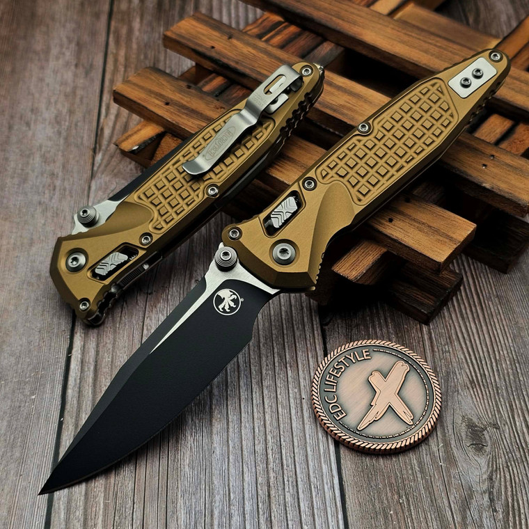 Microtech Socom Ram-Lok Tan Aluminum Frag 4.00" S/E Black 160RL-1FRTA By Edc Lifestyle