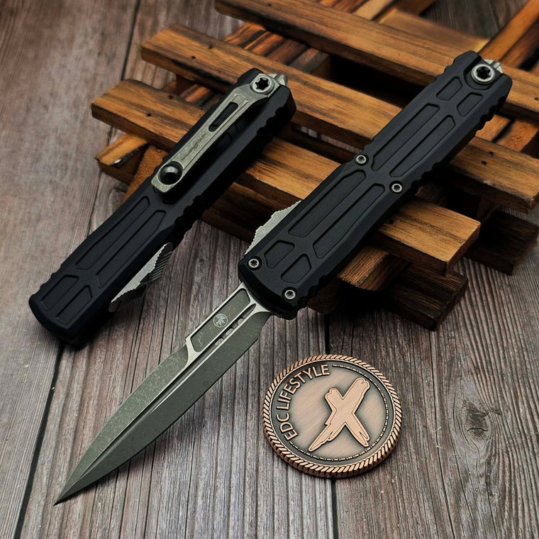 Microtech EX Ultratech ZBP Black Bayonet 3.5" Apocalyptic M390MK - Zero Blade Play 1120EX-10APS