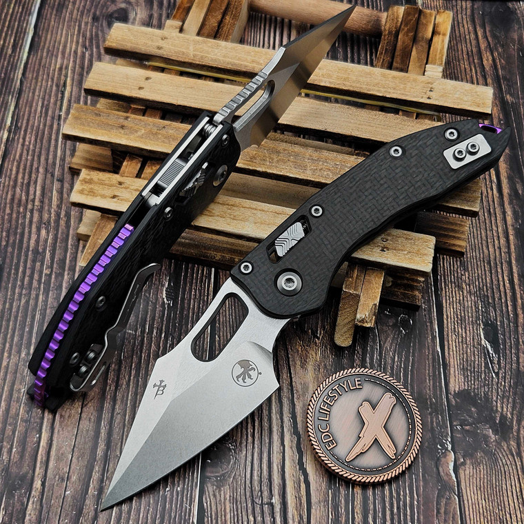Microtech Stitch Ram-Lok Carbon Fiber S/E Stonewash Purple Ti Accent Marfione Select 169RL-10MS9