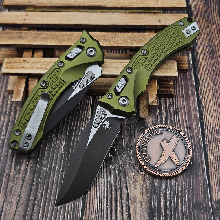 Microtech Amphibian Mini Ram-Lok OD Green Aluminum Frag 3.25" S/E 137MRL-1FROD