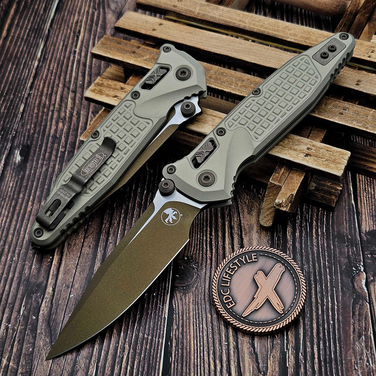 Microtech Socom Ram-Lok Cerakote Gold Aluminum Frag 4.00" S/E 160RL-1FRCG-C19Z23