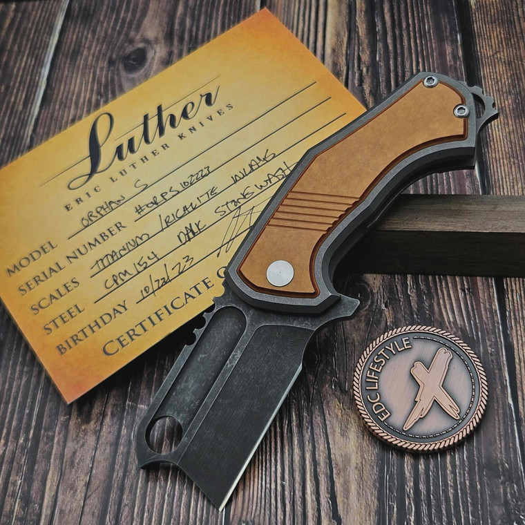 Luther Orphan S Titanium w/Richlite Inlays Dark Stonewash - Preowned