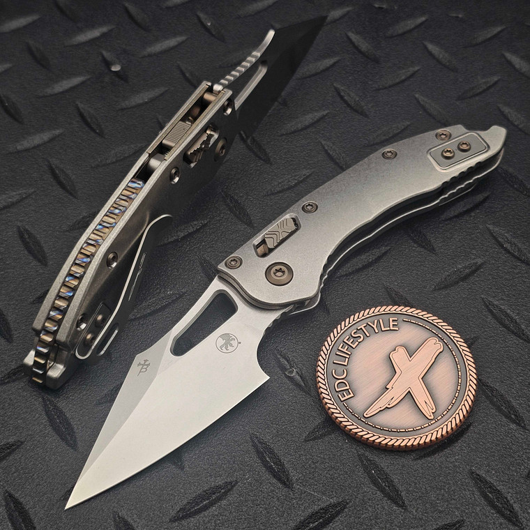 Microtech M-Stitch Ram-Lok Titanium Slab Side Stonewash 3.0" S/E Flamed Ti Accent Marfione Select 169MRL-10MS4