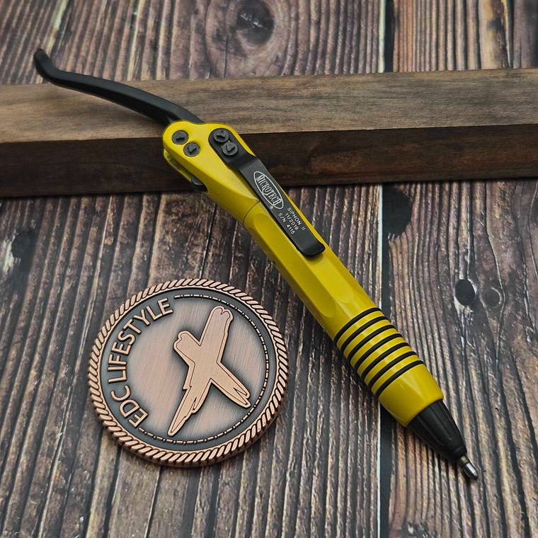 Microtech Siphon II Yellow Stainless Steel DLC S/N 4115 - Preowned