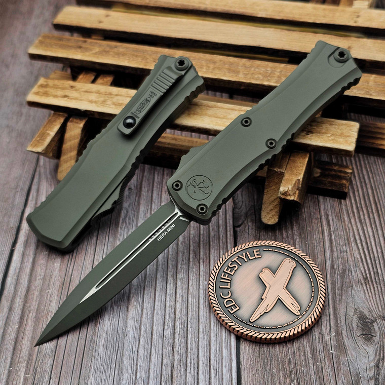 Microtech Hera II Mini Cerakote Moss Green 2.90" D/E 1702M-1CMG