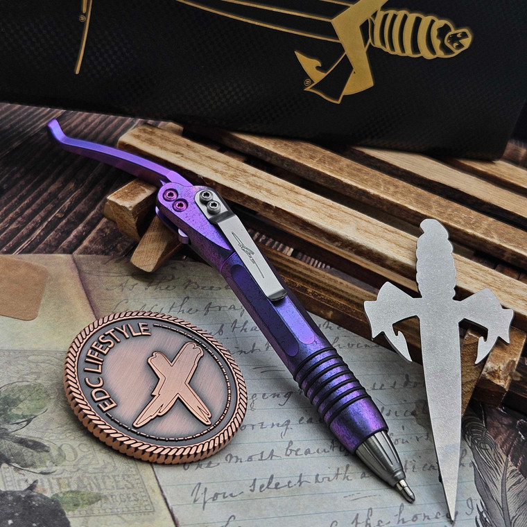 Marfione Custom Siphon II Purple Haze Slab Titanium w/Purple Ti Lever 401-PHSSTIPU-MCK
