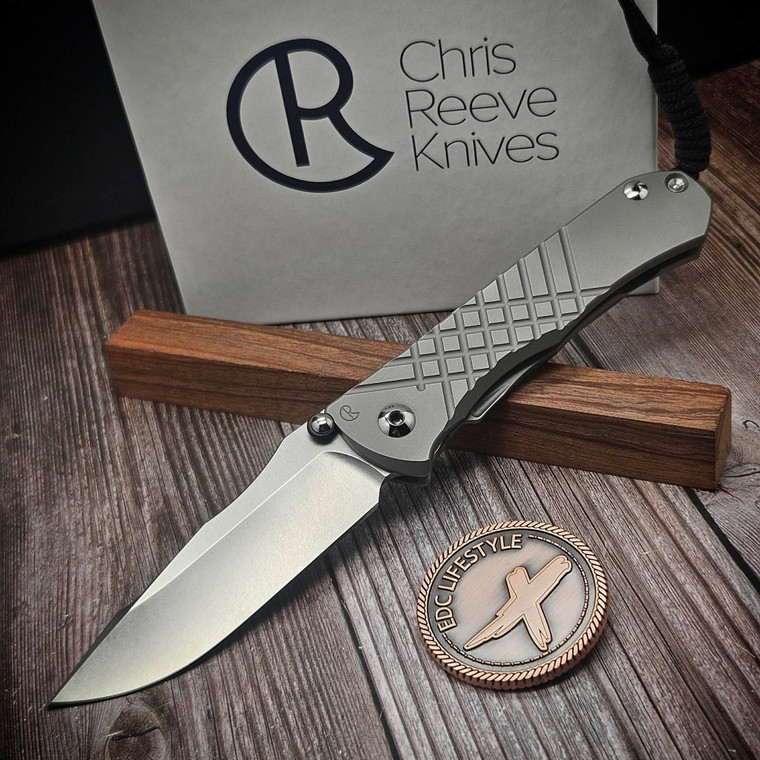 Chris Reeve Knives CRK Umnumzaan Titanium Drop Point Glass Blasted Magnacut UMN-1012 - Preowned