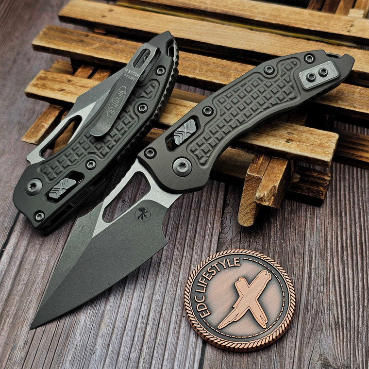 Microtech M-Stitch Ram-Lok Manual Frag Natural Clear Apocalyptic 3.0" S/E 169MRL-10APFRNC