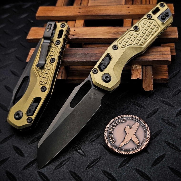 Microtech MSI Ram-Lok Frag Naval Brass DLC Stonewash DLC Ti Accent Marfione Select 210-1DLCTFRMS3
