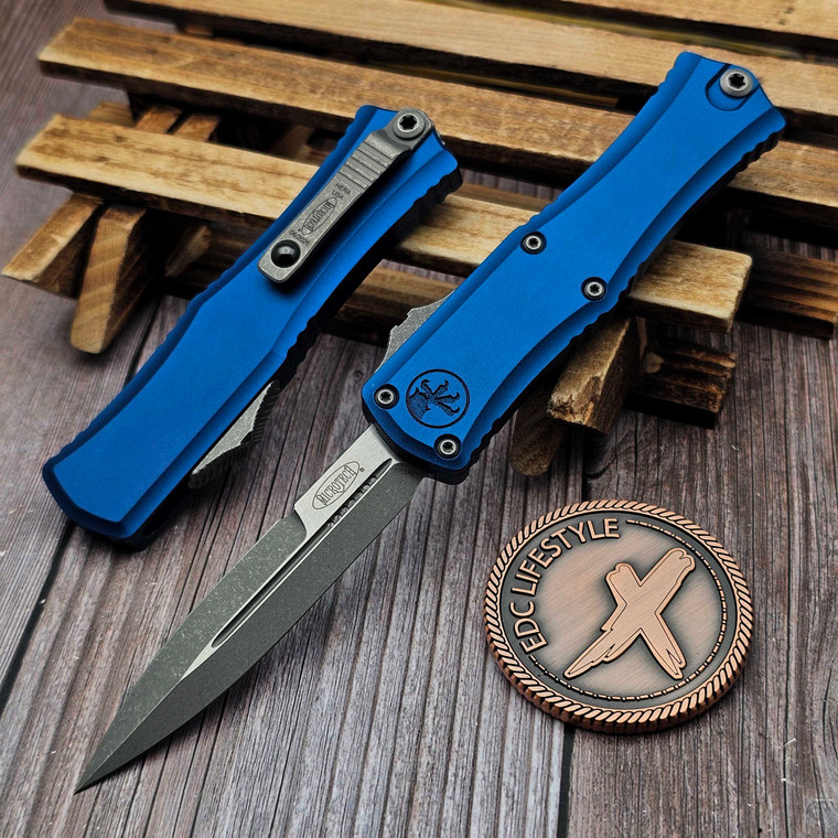 Microtech Hera II Mini Blue 2.90" Bayonet Apocalyptic 1701M-10APBL