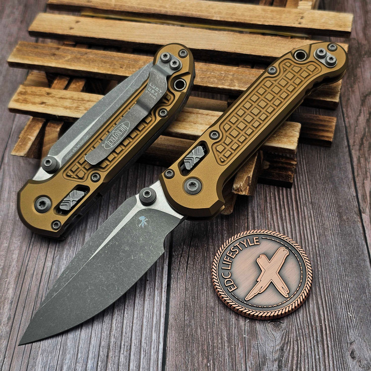 Microtech LUDT Ram-Lok Tan Frag 3.40" Clip Point Apocalyptic 1135RL-10APFRTA By Edc Lifestyle