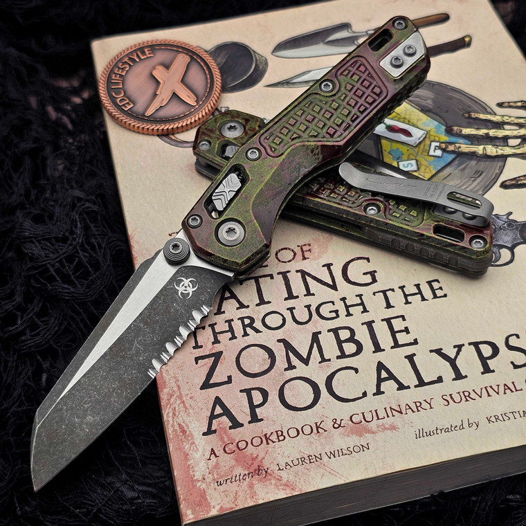 Microtech MSI Ram-Lok Mini Outbreak Aluminum Frag 3.10" S/E Partial Serrated 210M-2FROBS  By Edc Lifestyle