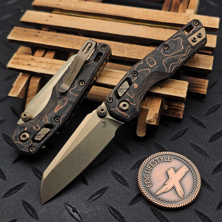 Microtech MSI Mini Livewire Carbon Fiber 3.18" Bronze S/E w/Bronze Ti Accent Marfione Select 210M-13MS3
