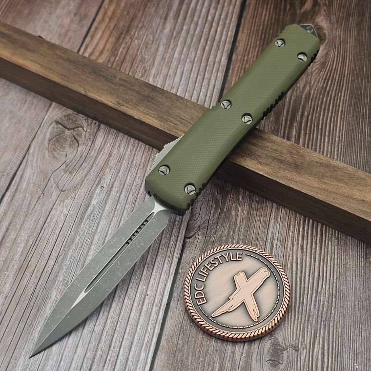 Microtech Ultratech OD Green G10 D/E Apocalyptic 122-10APGTODS S/N