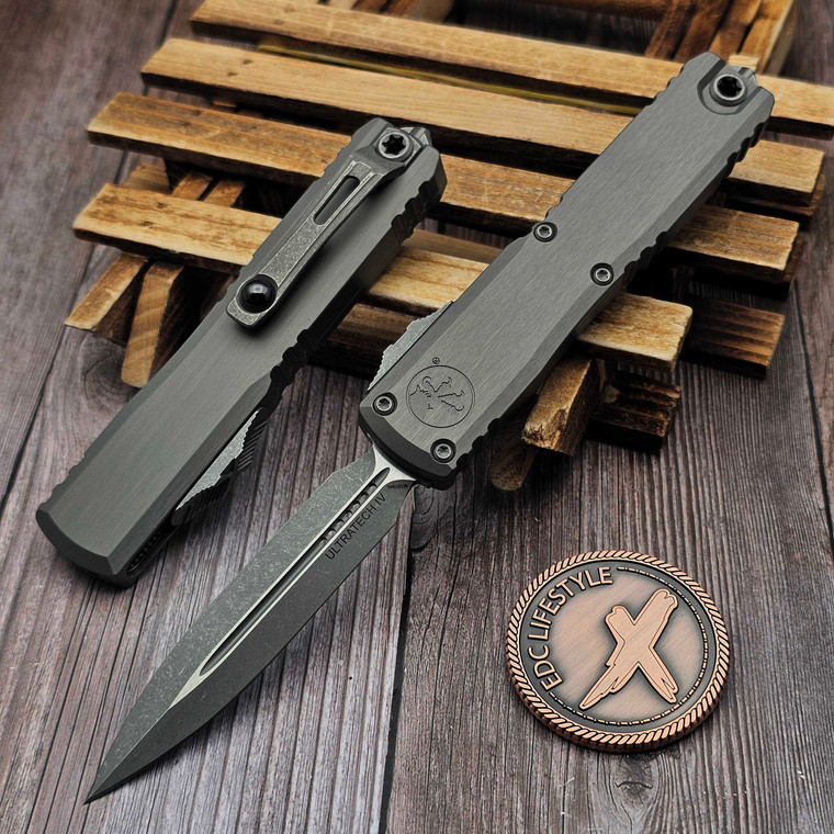 Microtech Ultratech Gen IV Natural Clear D/E 3.55" Apocalyptic 11224-10APNC