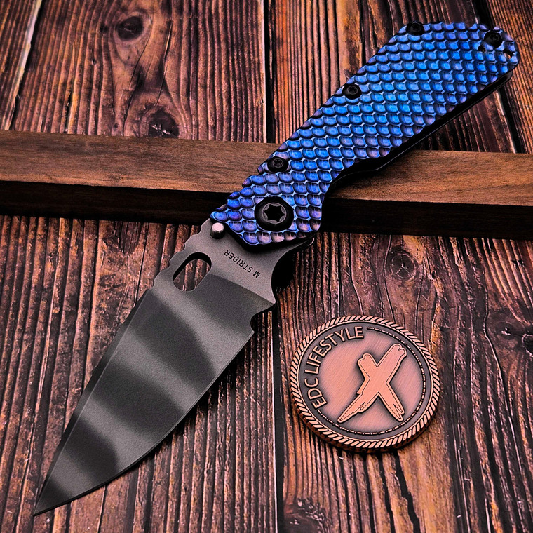 Strider Knives SMF DGG Double Gunner Grip Titanium Tiger Stripe - Preowned