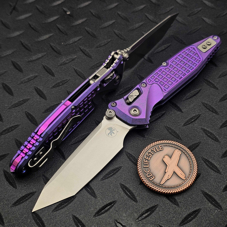 MICROTECH SOCOM RAM-LOK T/E STONEWASH PURPLE HAZE FRAG TITANIUM W/PURPLE TI ACCENT MARFIONE SELECT 161RL-10FRMS6