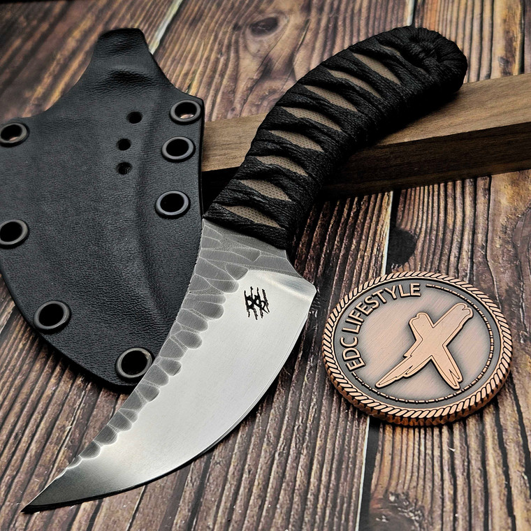 Bastinelli Custom/Borka Blades Cyrus Fixed Blade Tsuka Wrapped Rocked Fixed Blade - Preowned