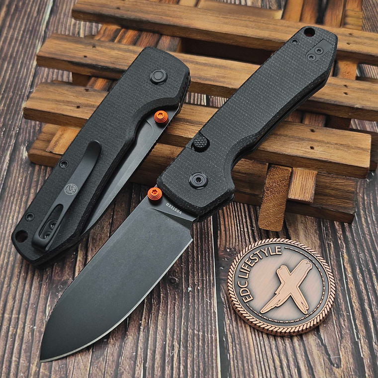 Vosteed Raccoon Black Micarta Button Liner Lock 3.2" S/E Black Stonewash VS-A2902 by EDC Lifestyle