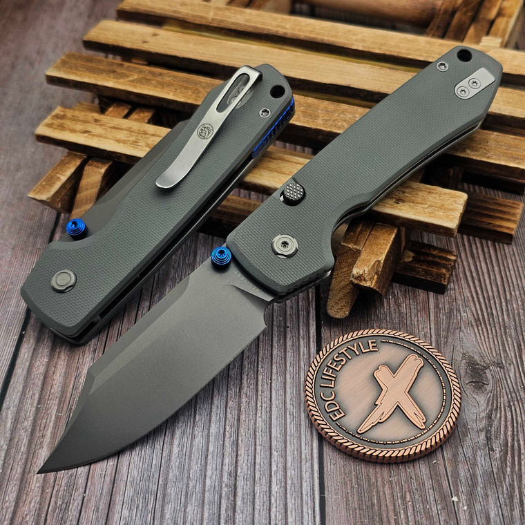 Vosteed Raccoon Grey G10 Button Liner Lock 3.2" Destroyer Grey Bowie VS-A2918 by EDC Lifestyle