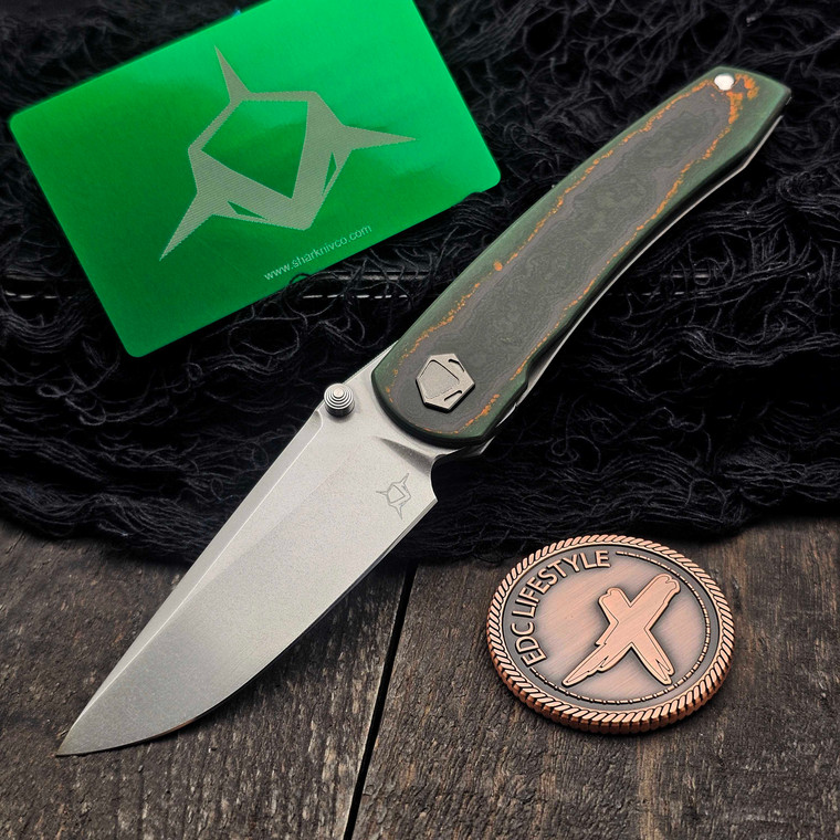 Sharknivco Waka V4.9 Green Camoquartz RWL34 Polished Stonewash