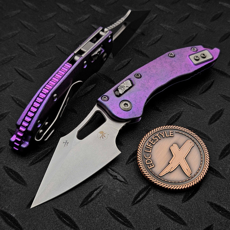 Microtech M-Stitch Ram-Lok Purple Haze Titanium Slab Side Stonewash 3.0" S/E Purple Ti Accent Marfione Select 169MRL-10MS5 by EDC Lifestyle
