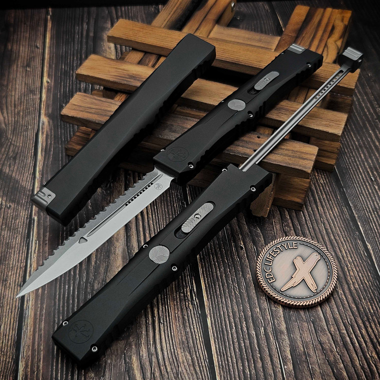 Microtech Marfione Select Nemesis IV 4.4" D/E Stonewash Full Serrated 1152-12MS1