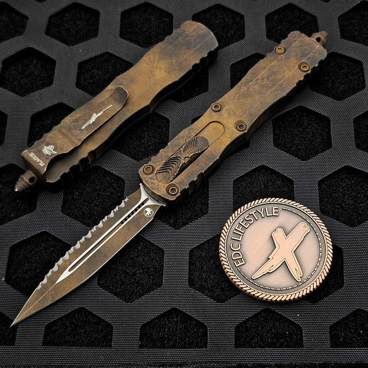 Microtech Dirac Plague Outbreak D/E Full Serrated 225-3PLOBS