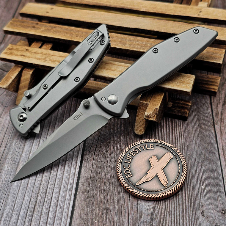 CRKT Slag Assisted Gray 2.95" S/E Bead Blast by EDC Lifestyle