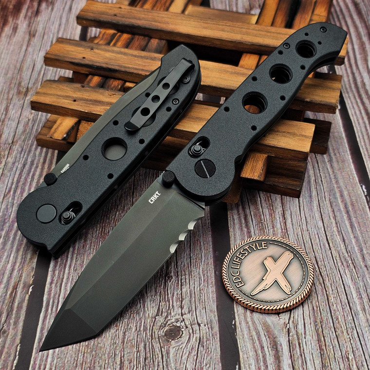 CRKT M16-14XK Crossbar Lock Black 3.97" T/E Veff Serrations by EDC Lifestyle