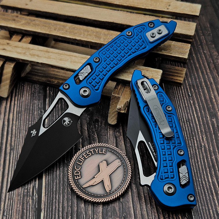 Microtech M-Stitch Ram-Lok Manual Blue Frag 3.0" S/E 169MRL-1FRBL by EDC Lifestyle