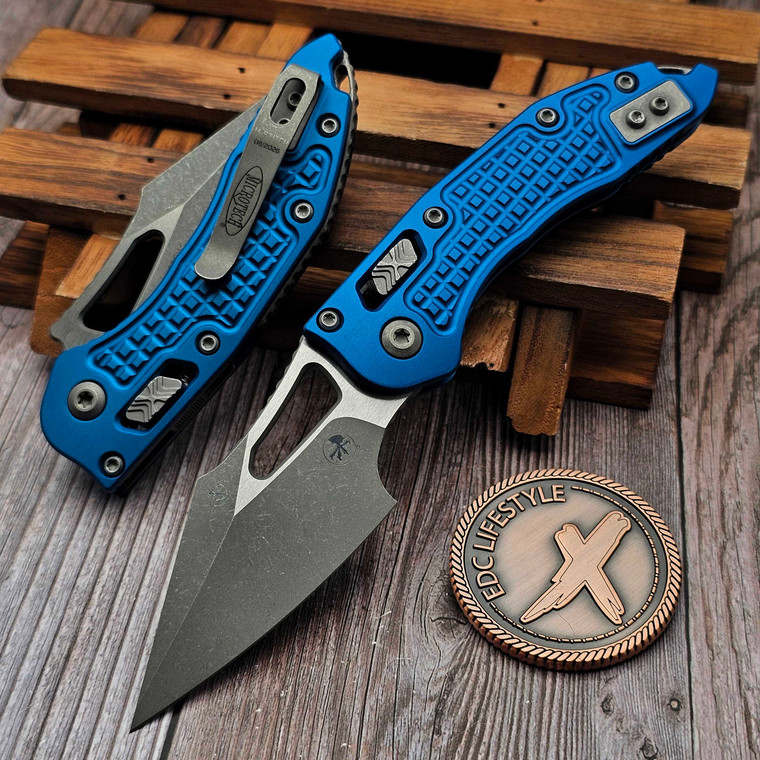 Microtech M-Stitch Ram-Lok Manual Frag Blue Apocalyptic 3.0" S/E 169MRL-10APFRBL by EDC Lifestyle