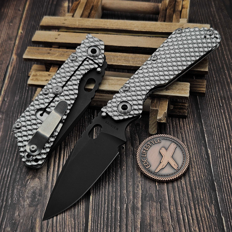 Strider SMF Titanium DGG Shiny Double Gunner Grip 4" Spearpoint by EDC Lifestyle