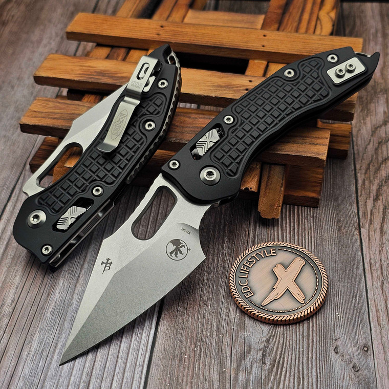 Microtech Stitch Ram-Lok Black Frag Aluminum 3.7" S/E Stonewash 169RL-10FR by EDC Lifestyle