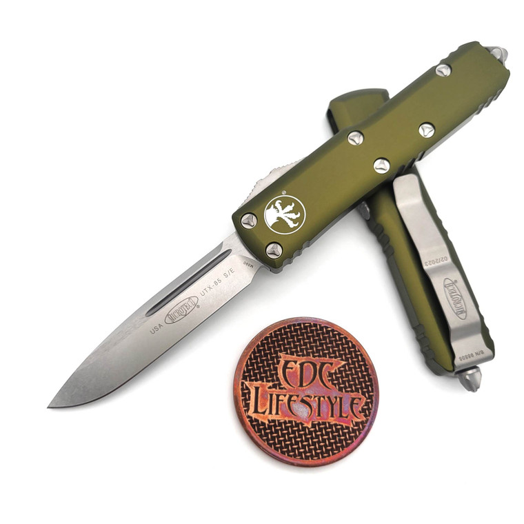 Microtech UTX-85 231-10OD Stonewash Single Edge