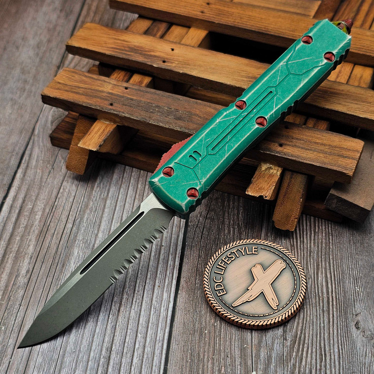 Microtech Ultratech Bounty Hunter 3.35" S/E Apocalyptic Partial Serrated 121-11BH by EDC Lifestyle
