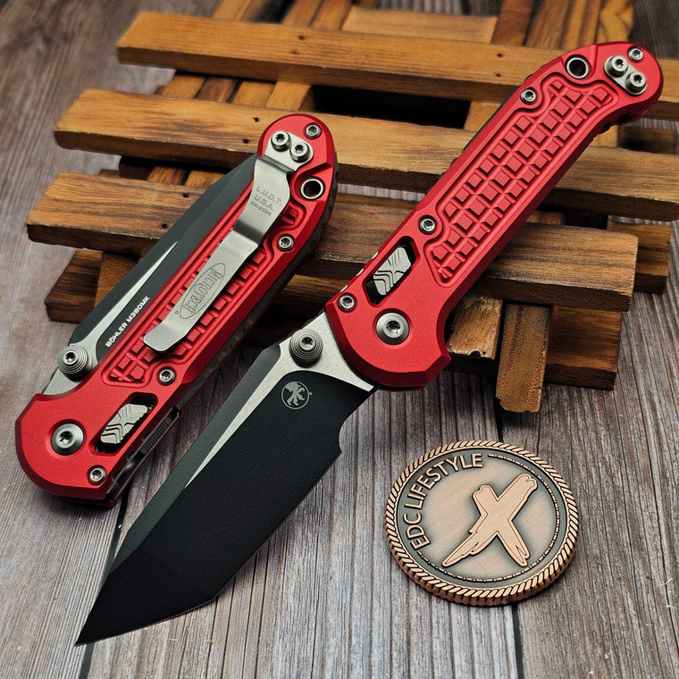 Microtech LUDT Ram-Lok Red Frag 3.40" T/E Black 1136RL-1FRRD By Edc Lifestyle