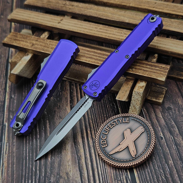 Microtech UTX-70 Gen IV Purple 2.5" D/E Stonewash 11474-10PU by EDC Lifestyle